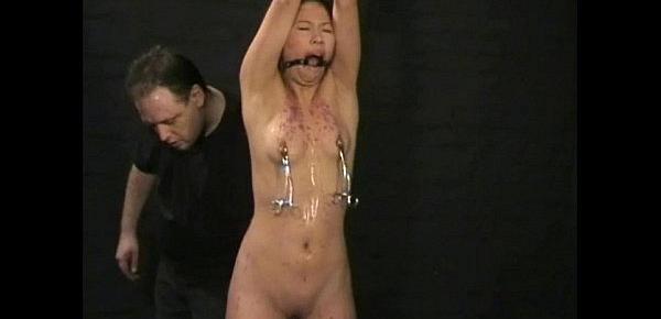  Asian bdsm of slave Tigerr Benson in oriental bondage and extreme pain of clothe